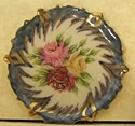 Fancy Round Tray With Cobalt Rose