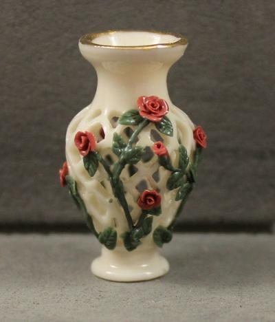 Reticulated Vase with sculpted roses