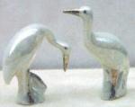 Pair Of Egrets W/ Mop And Gold
