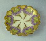 Violets and Gold Scalloped Plate