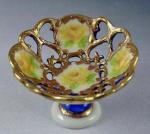  Pierced Stem Bowl With Roses