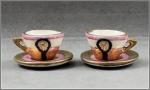 Rose Encrusted Linear Colonial Cups