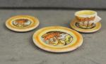 4pce place setting-Clarice Cliff Coral Firs