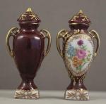 Lg Footed Urn with Meissen style bouquet
